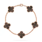 CLOVER 5 MOTIF GRAY MOP BRACELET COLLECTION - Rose, 19