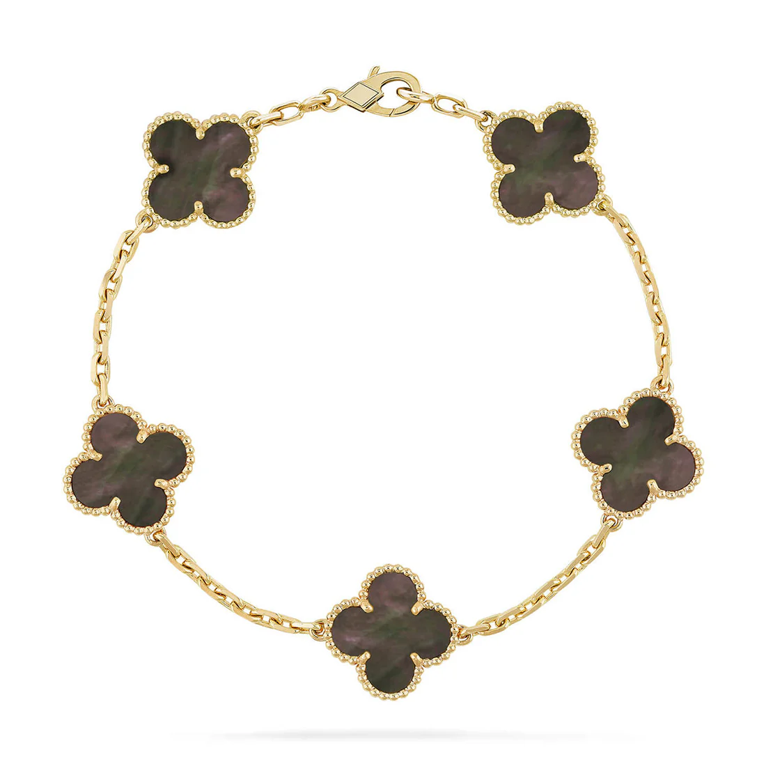 94f993012a0d89f64139ae94d2dfa548_1623c7ff-8d10-4541-aa86-d39069ec344d.webp CLOVER 5 MOTIF GRAY MOP BRACELET COLLECTION - Gold, 19 - Image 1