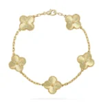CLOVER 5 MOTIF LASER BRACELET COLLECTION - Gold,