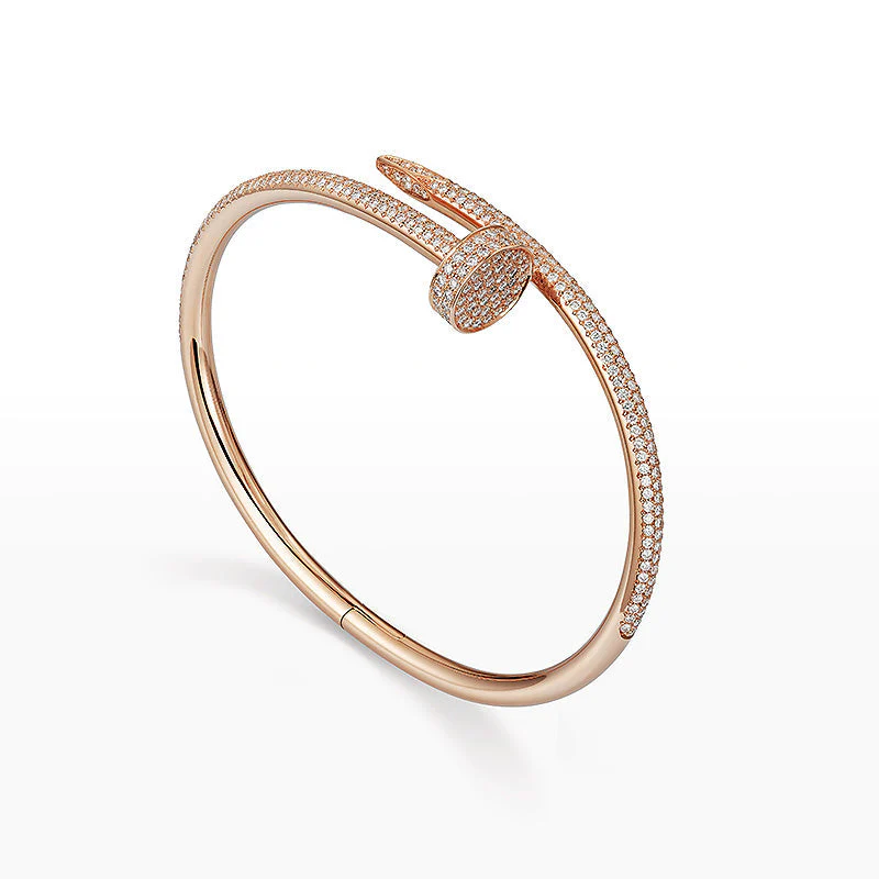 B-clou-B-R-Dall-01_2a3355c4-b148-45b6-a252-348ef0b3fe2b.webp JUSTE BRACELET 3.5MM ALL DIAMONDS - Rose Gold, 16 - Image 1