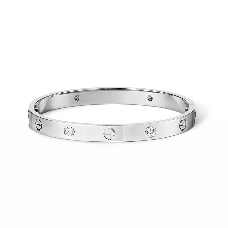 B-love-B-W-D4-01_af28adb2-5ac1-4671-bd3c-ecd14ba98be9.webp LOVE BRACELET 3.65MM 6 DIAMONDS - 16, Silver - Image 1
