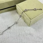 CLOVER 6 MOTIF DIAMOND BRACELET - Silver, 16(Customizable)