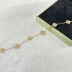 CLOVER 6 MOTIF DIAMOND BRACELET - Rose, 16(Customizable)