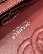 FLAP BAG 25 IN WINE CAVIAR LAMBSKIN SILVER HARDWARE - Image 7