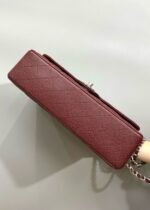 FLAP BAG 25 IN WINE CAVIAR LAMBSKIN SILVER HARDWARE - Image 18
