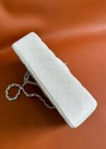 FLAP BAG 25 IN WHITE CAVIAR LAMBSKIN SILVER HARDWARE - Image 14