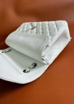 FLAP BAG 25 IN WHITE CAVIAR LAMBSKIN SILVER HARDWARE - Image 4
