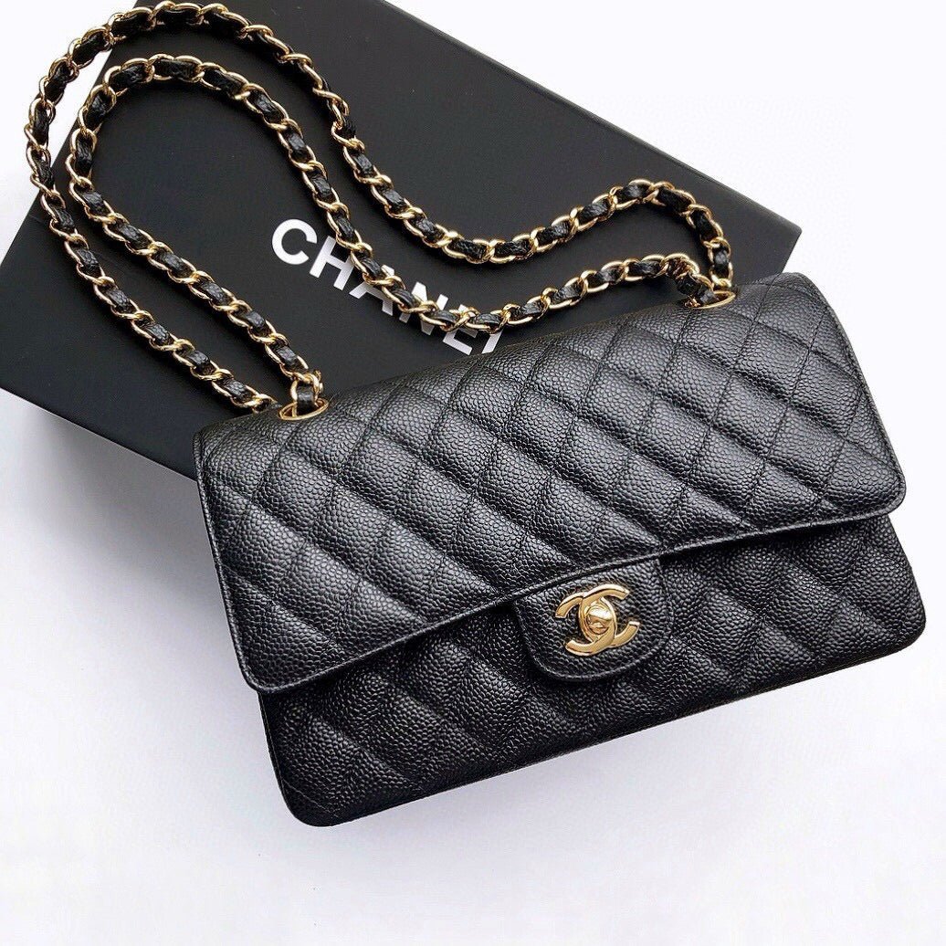 Image_20250430113442_061ac533-1a8d-4fa7-b499-1782e2ba4ffe FLAP BAG 25 IN BLACK CAVIAR LEATHER GOLD HARDWARE - Image 1