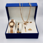 Branded Rose Gold Luxe Signature Jewelry & Watch Set - Image 2