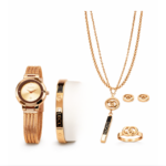 Branded Rose Gold Luxe Signature Jewelry & Watch Set