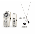 Branded Royal Silver Signature Jewelry & Watch Set