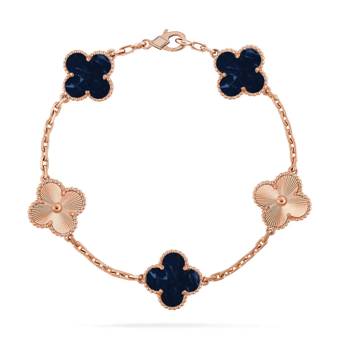 ce91685dbe997aea5d784442599c0215.png CLOVER 5 MOTIF PIETERSITE BRACELET COLLECTION - Rose, Laser - Image 1