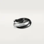 Branded, Branded Classic Trinity Ceramic Ring, Black and White Gold