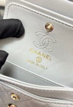 CHANEL 25S FLAP CHARM BAG 13 IN GREY LAMBSKIN - Image 15