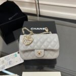 CHANEL 25S FLAP CHARM BAG 13 IN GREY LAMBSKIN - Image 12