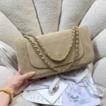 CHANEL 26S CLASSIC FLAP 33 IN BEIGE SUEDE - Image 12