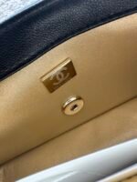 CHANEL 25S CLASSIC FLAP BAG MINI 20 IN BLACK LAMBSKIN WITH GOLD HARDWARE - Image 9