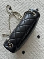CHANEL 25S CLASSIC FLAP BAG MINI 20 IN BLACK LAMBSKIN WITH GOLD HARDWARE - Image 13