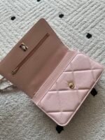 CHANEL 25S MINI FLAP BAG 19 IN LIGHT PINK CAVIAR LEATHER - Image 12