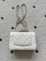 CHANEL 25S MINI FLAP BAG 19 IN WHITE CAVIAR LEATHER - Image 13