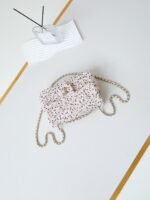 CHANEL 25S FLAP BAG 20 IN LIGHT PINK MIX BLACK SEQUINS - Image 13