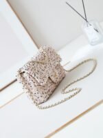 CHANEL 25S FLAP BAG 20 IN LIGHT PINK MIX BLACK SEQUINS - Image 2