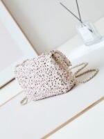 CHANEL 25S FLAP BAG 20 IN LIGHT PINK MIX BLACK SEQUINS - Image 3