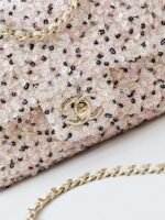 CHANEL 25S FLAP BAG 20 IN LIGHT PINK MIX BLACK SEQUINS - Image 15
