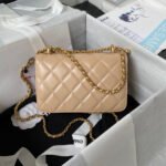 CHANEL 25S MINI FLAP BAG 19 IN TAN BROWN CALFSKIN GOLD HARDWARE - Image 11