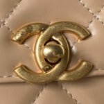 CHANEL 25S MINI FLAP BAG 19 IN TAN BROWN CALFSKIN GOLD HARDWARE - Image 12