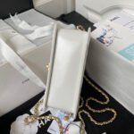 CHANEL 25S MINI FLAP BAG 19 IN WHITE CALFSKIN GOLD HARDWARE - Image 6