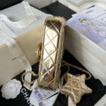 CC MINI 19 FLAP BAG IN GOLDEN METALLIC CALFSKIN WITH STRAP - Image 18