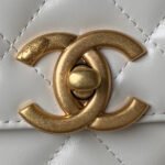 CHANEL 25S MINI FLAP BAG 22 IN WHITE CALFSKIN GOLD HARDWARE - Image 9