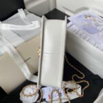 CHANEL 25S MINI FLAP BAG 22 IN WHITE CALFSKIN GOLD HARDWARE - Image 12