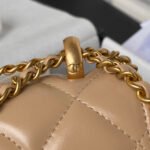 CHANEL 25S MINI FLAP BAG 22 IN TAN BROWN CALFSKIN GOLD HARDWARE - Image 8