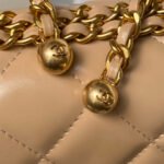 CHANEL 25S MINI FLAP BAG 22 IN TAN BROWN CALFSKIN GOLD HARDWARE - Image 13
