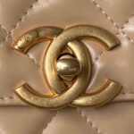 CHANEL 25S MINI FLAP BAG 22 IN TAN BROWN CALFSKIN GOLD HARDWARE - Image 3