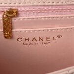CHANEL 25S FLAP BAG 21 CM IN LIGHT PINK LAMBSKIN WITH TOP HANDLE - Image 16