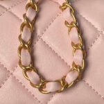 CHANEL 25S FLAP BAG 21 CM IN LIGHT PINK LAMBSKIN WITH TOP HANDLE - Image 2