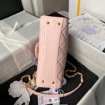 CHANEL 25S FLAP BAG 21 CM IN LIGHT PINK LAMBSKIN WITH TOP HANDLE - Image 17