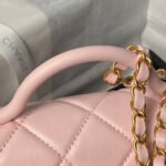 CHANEL 25S FLAP BAG 21 CM IN LIGHT PINK LAMBSKIN WITH TOP HANDLE - Image 12