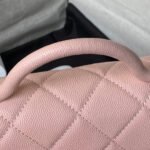 CHANEL 25S FLAP BAG 18 CM IN LIGHT PINK GRAINED LAMBSKIN WITH TOP HANDLE - Image 6