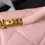 CHANEL 25S FLAP BAG 18 CM IN LIGHT PINK GRAINED LAMBSKIN WITH TOP HANDLE - Image 7