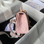 CHANEL 25S FLAP BAG 18 CM IN LIGHT PINK GRAINED LAMBSKIN WITH TOP HANDLE - Image 12