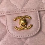 CHANEL 25S FLAP BAG 18 CM IN LIGHT PINK GRAINED LAMBSKIN WITH TOP HANDLE - Image 2