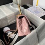 CHANEL 25S CLASSIC COCO HANDLE BAG 23 CM IN LIGHT PINK LAMBSKIN WITH GOLD HARDWARE - Image 15