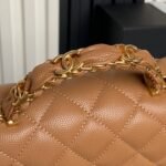 CHANEL 25S FLAP BAG 19 IN CARAMEL CALFSKIN GOLD HARDWARE - Image 4