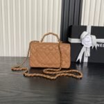 CHANEL 25S FLAP BAG 19 IN CARAMEL CALFSKIN GOLD HARDWARE - Image 2
