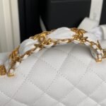 CHANEL 25S FLAP BAG 19 IN WHITE CALFSKIN GOLD HARDWARE - Image 14