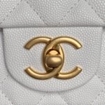 CHANEL 25S FLAP BAG 19 IN WHITE CALFSKIN GOLD HARDWARE - Image 4